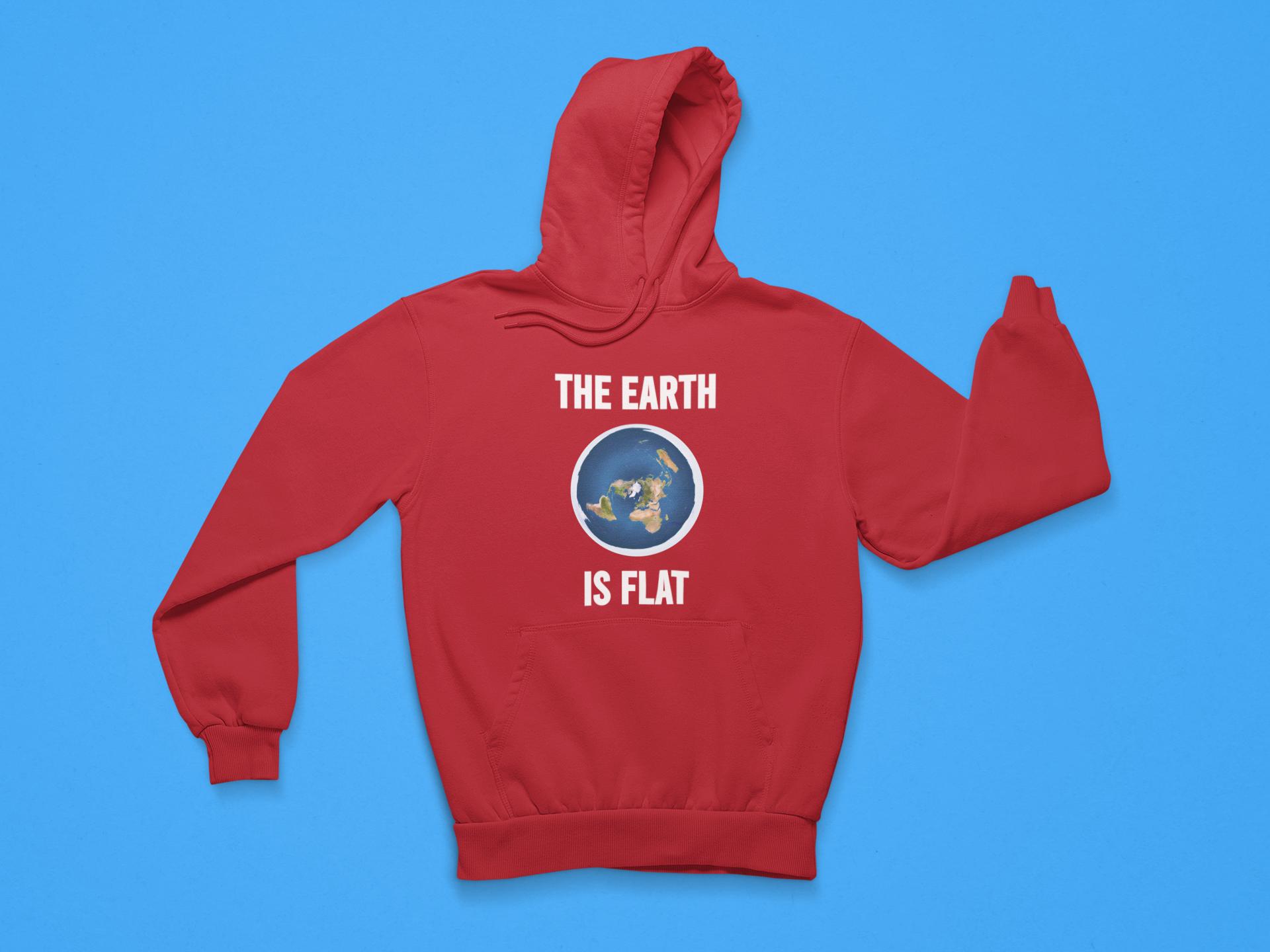 Hoodie-The-Earth-Is-Flat-Map-CherryRed